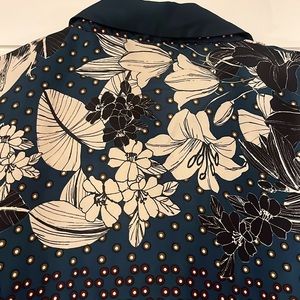Zara vintage flowered button-up blouse